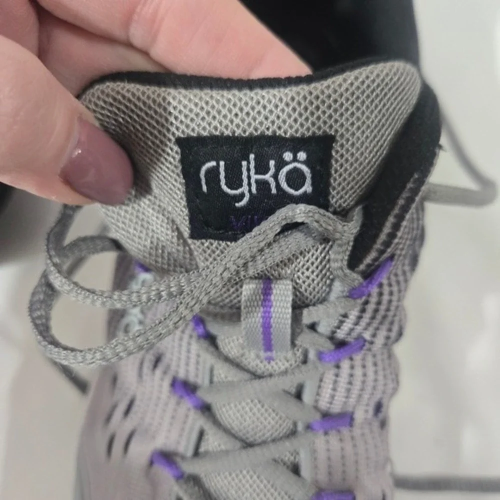 Ryka Vivid RZX Women's Athletic Shoes‎ Gray Purple Lace Up Sneakers Size 9.5